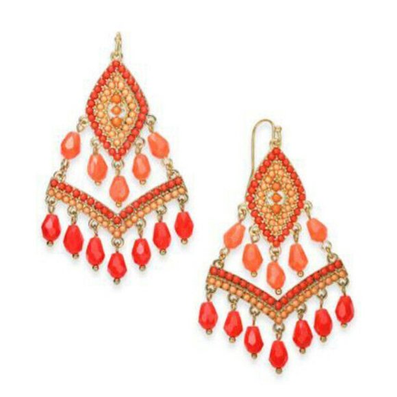 Jewelry - New Inc Gold-Tone Beaded Kite Drop Earrings